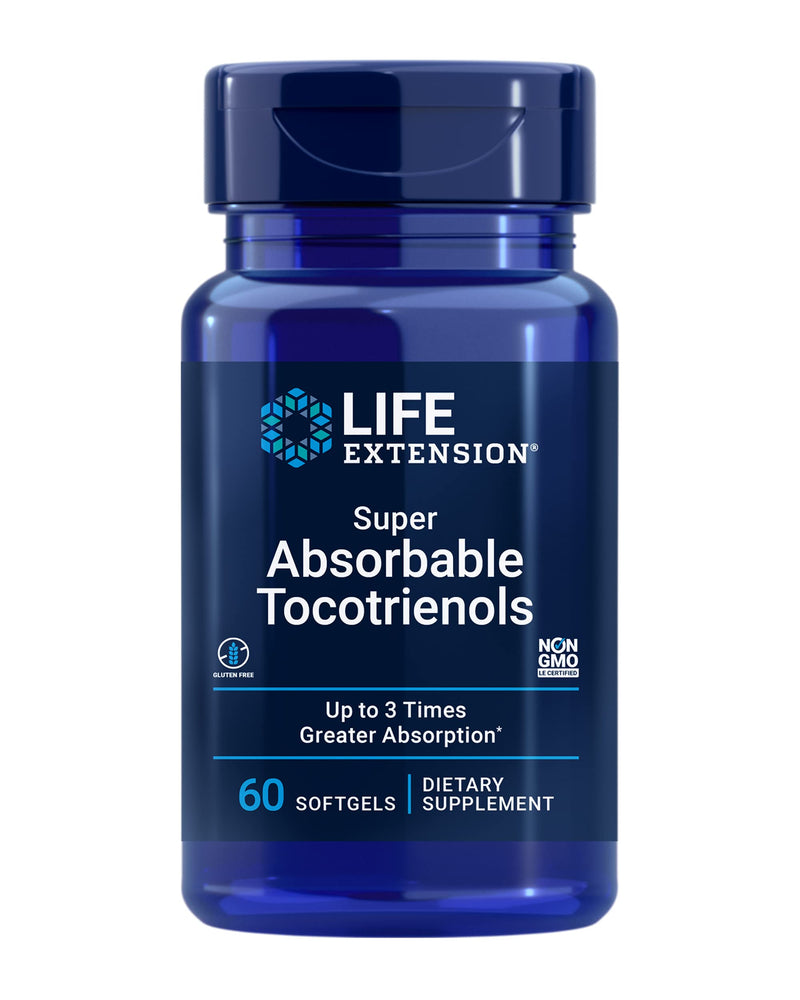 Life Extension Super Absorbable Tocotrienols – Vitamin E D-alpha tocopherol Supplement Pills For Healthy Brain, Hair, Skin, Eye and Immune System – Gluten-Free, Non-GMO – 60 Softgels - NewNest Australia