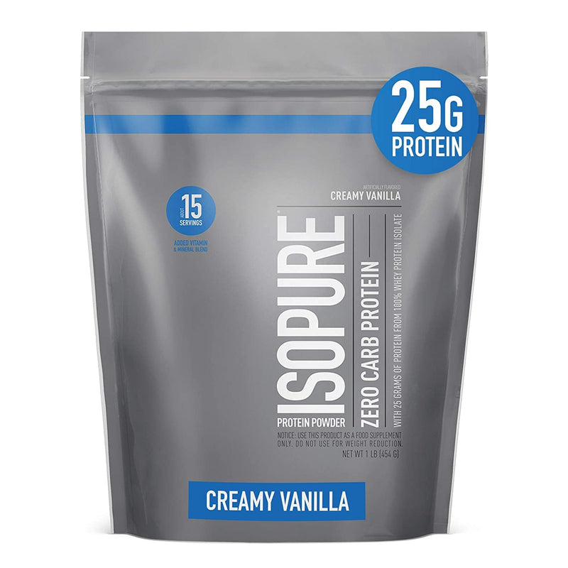 Isopure Zero Carb, Vitamin C and Zinc for Immune Support, 25g Protein, Keto Friendly Protein Powder, 100% Whey Protein Isolate, Flavor: Creamy Vanilla, 1 Pound (Packaging May Vary) 1 Pound (Pack of 1) - NewNest Australia