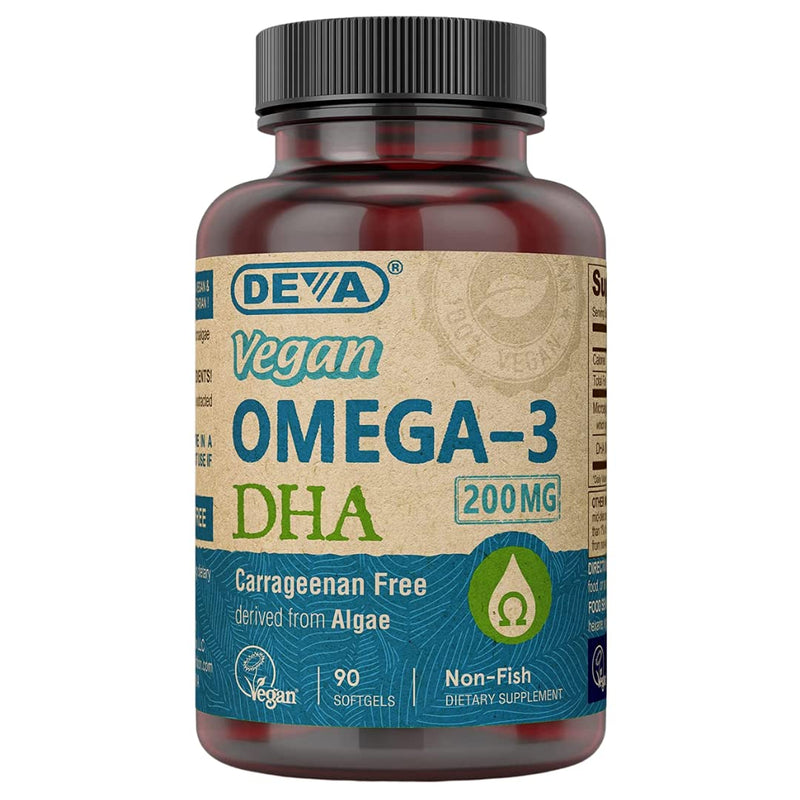DEVA Vegan Vitamins Vegan DHA (Algae) 200mg Vegan Softgels, 90-Count Bottle - NewNest Australia
