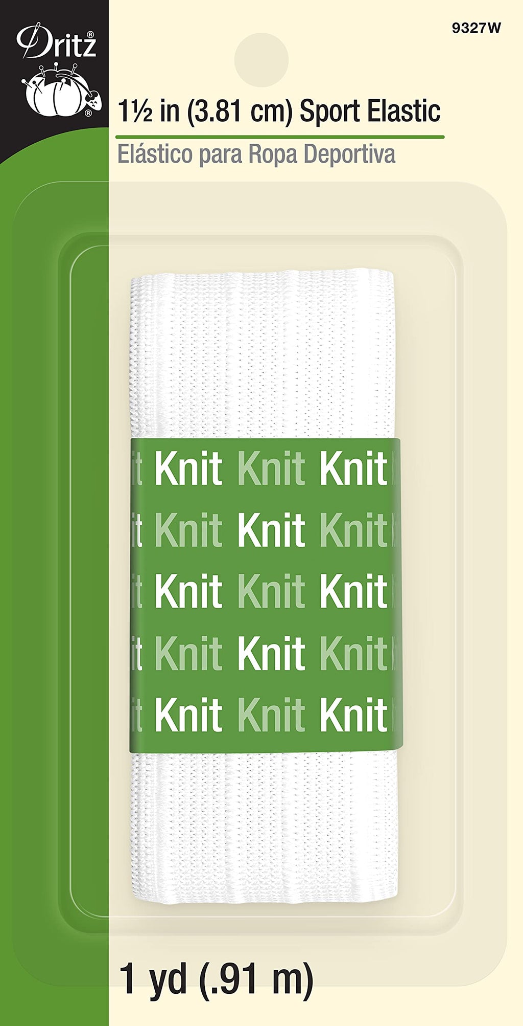 Dritz 9327W Sport Knit Elastic, White, 1-1/2-Inch by 1-Yard - NewNest Australia