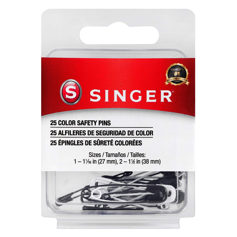 SINGER 00296 Black and White Safety Pins, Assorted Sizes, 25-Count 1 - NewNest Australia