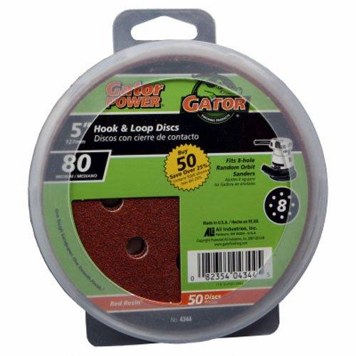 ALI INDUSTRIES 4344 8 Hole Hook and Loop 80 Grit Disc, 5-Inch, 50-Pack, 5" 5 Inch - NewNest Australia