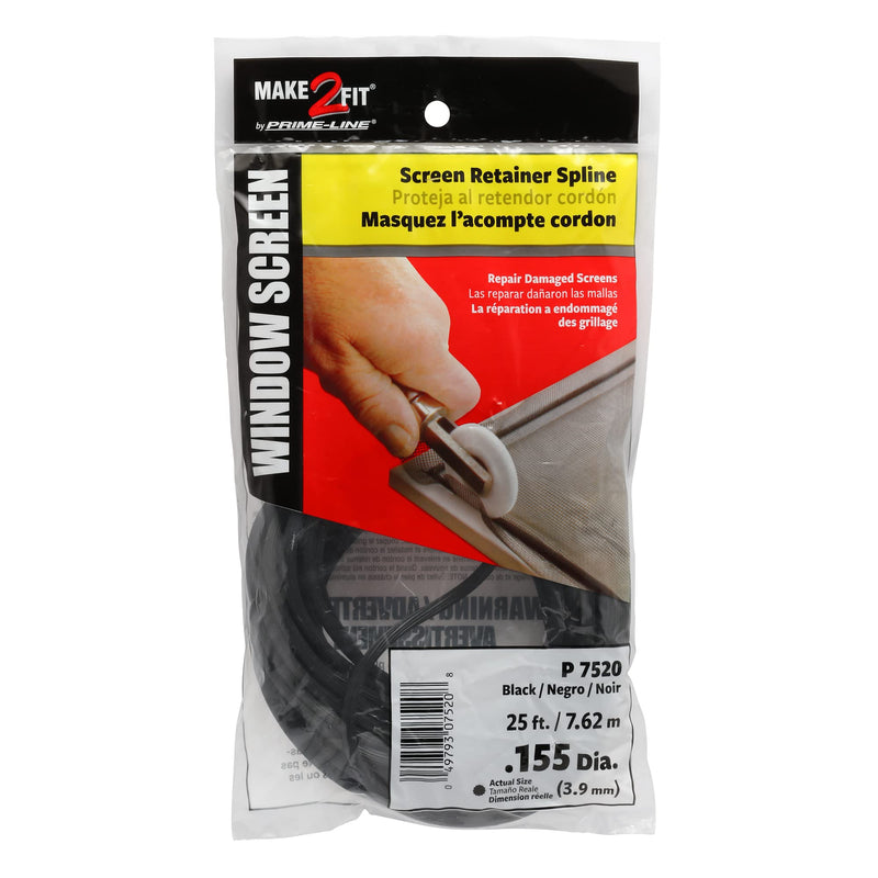 Prime-Line Products P 7520 Screen Retainer Spline, .155-in, 25-ft, Black - NewNest Australia