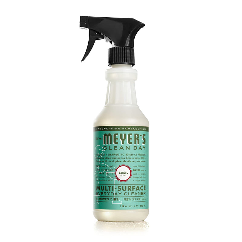Mrs. Meyer's Multi-Surface Cleaner Spray, Everyday Cleaning Solution for Countertops, Floors, Walls and More, Basil, 16 fl oz Spray Bottle - NewNest Australia