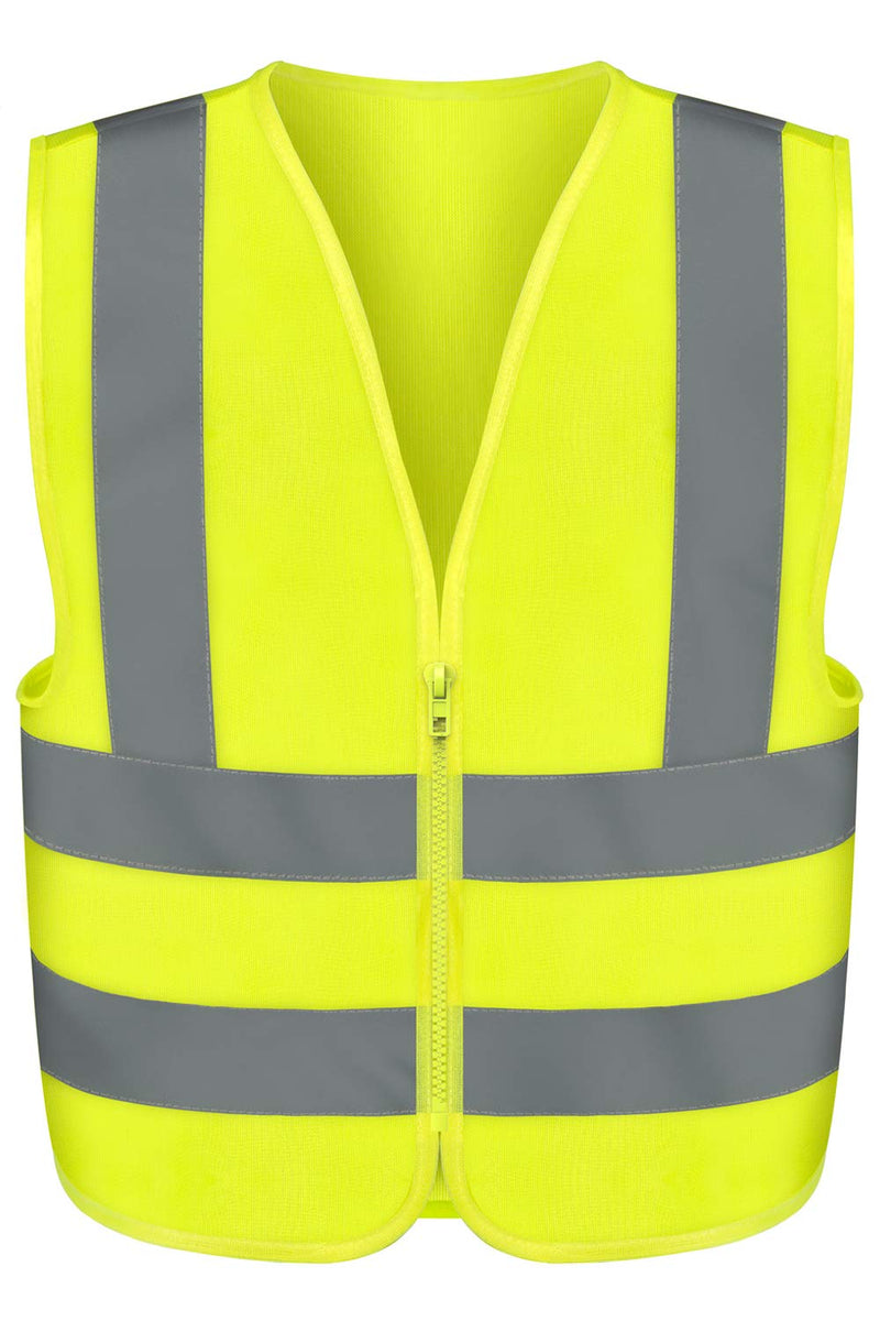 NEIKO High Visibility Safety Vest with Reflective Strips | Neon Yellow Color | Zipper Front | High Visibility and Safety Large - NewNest Australia