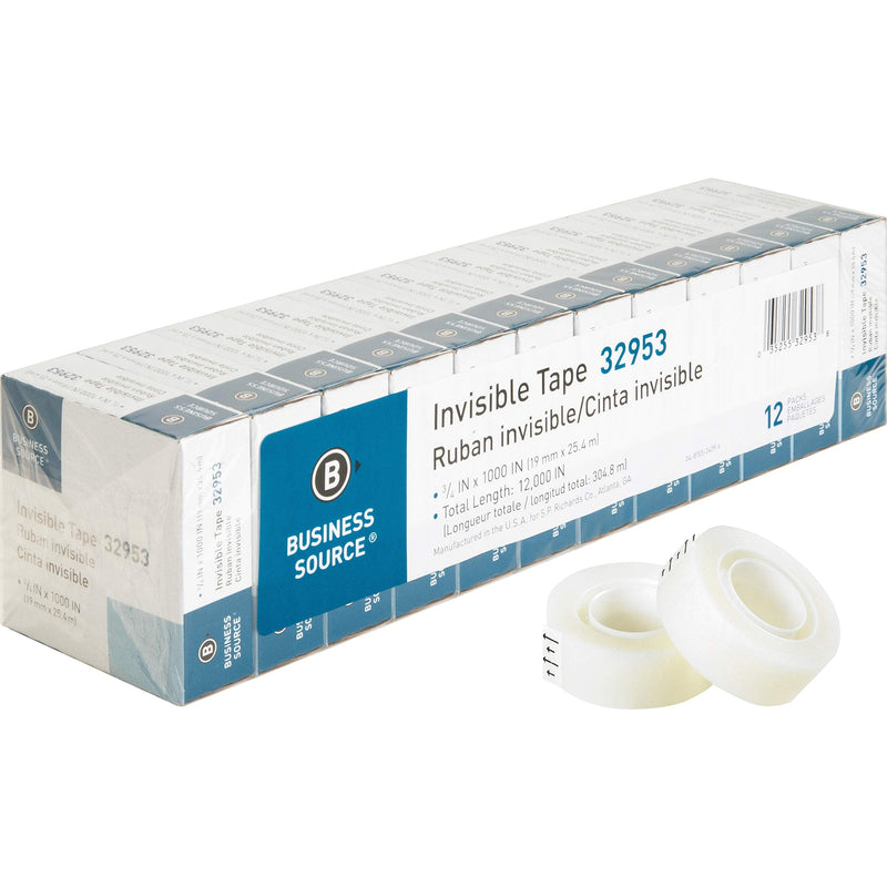 Business Source BSN32953 Premium Invisible Tape Value Pack, Clear (12 PACK) - NewNest Australia