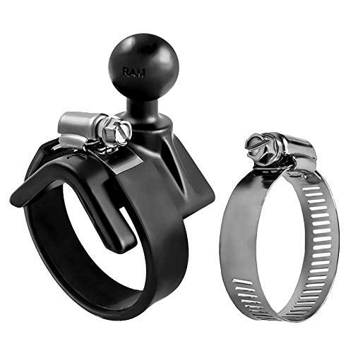 RAM Mounts RAM-B-108BU Strap Hose Clamp Ball Base with B Size 1" Ball for Rails 1" to 2.1" in Diameter Standard Packaging - NewNest Australia