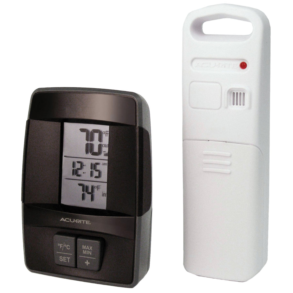 NewNest Australia - AcuRite 00606 Wireless Indoor/Outdoor Thermometer with Clock 