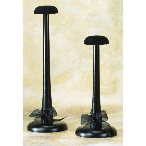 NewNest Australia - Small Black Wooden Hat Stand with Velour Top 