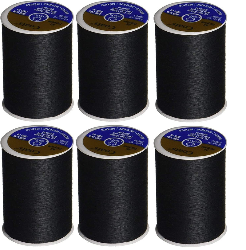 Coats & Clark Dual Duty All Purpose Thread 400 Yards Black 230-2 (6-Pack) - NewNest Australia