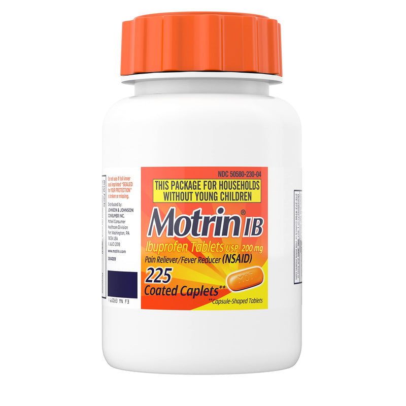 Motrin IB, Ibuprofen 200mg Tablets for Fever, Muscle Aches, Headache & Back Pain Relief, 225 ct - NewNest Australia