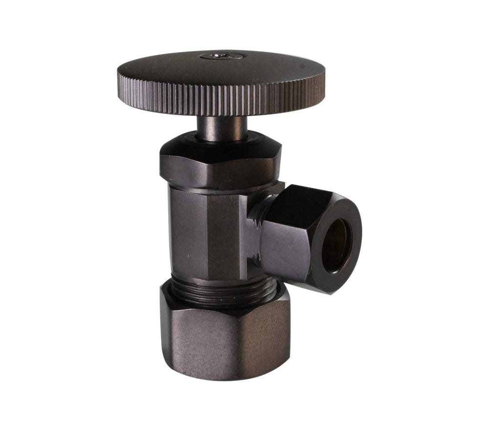 Westbrass Round Handle Angle Stop Shut Off Valve, 1/2" Copper Pipe Inlet with 3/8" Compression Outlet, Oil Rubbed Bronze, D105-12 - NewNest Australia