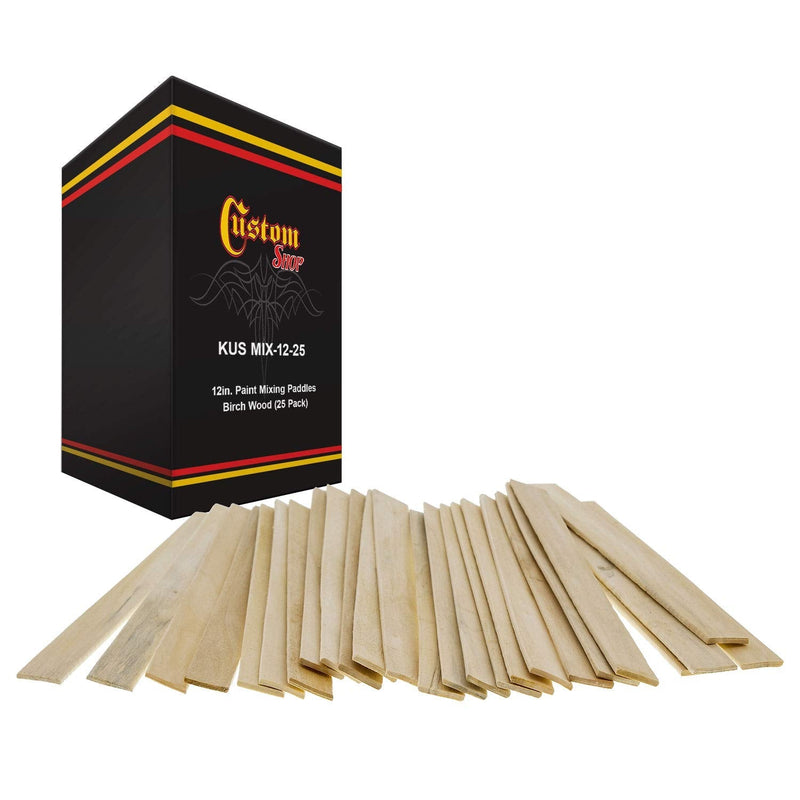 Custom Shop Paint Mix Sticks Pack of 25 Each 12" Birch Paint Mixing Paddles Pack of 25 - NewNest Australia