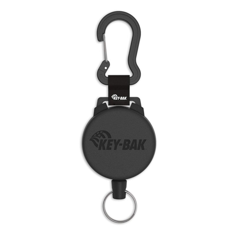 KEY-BAK SECURIT HD Retractable Keychain, 48" Retractable Cord, 8 oz. Retraction, Durable Polycarbonate Case, Zinc Alloy Carabiner, Split Ring, Black - NewNest Australia
