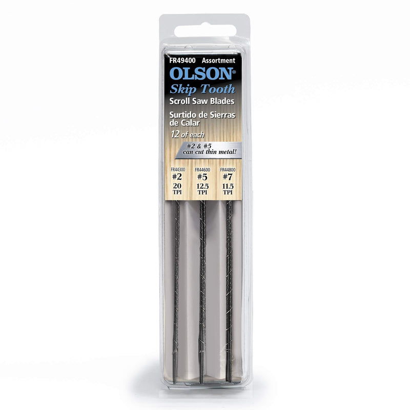 Olson Saw FR49400 Skip Tooth Scroll Saw Blade Assortment,36 High carbon steel - NewNest Australia
