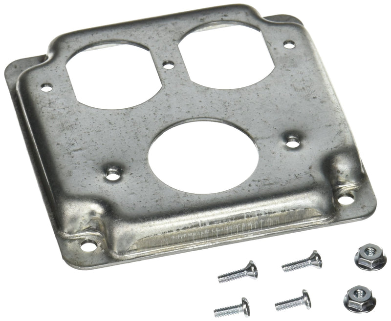 4 in. Square Cover, Exposed Work, Duplex/1.406 in. Dia. Receptacle - NewNest Australia