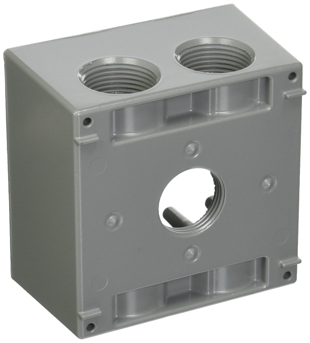 2-Gang Weatherproof Deep Box, Five 1 in. Threaded Outlets, Gray (5389-0) - NewNest Australia