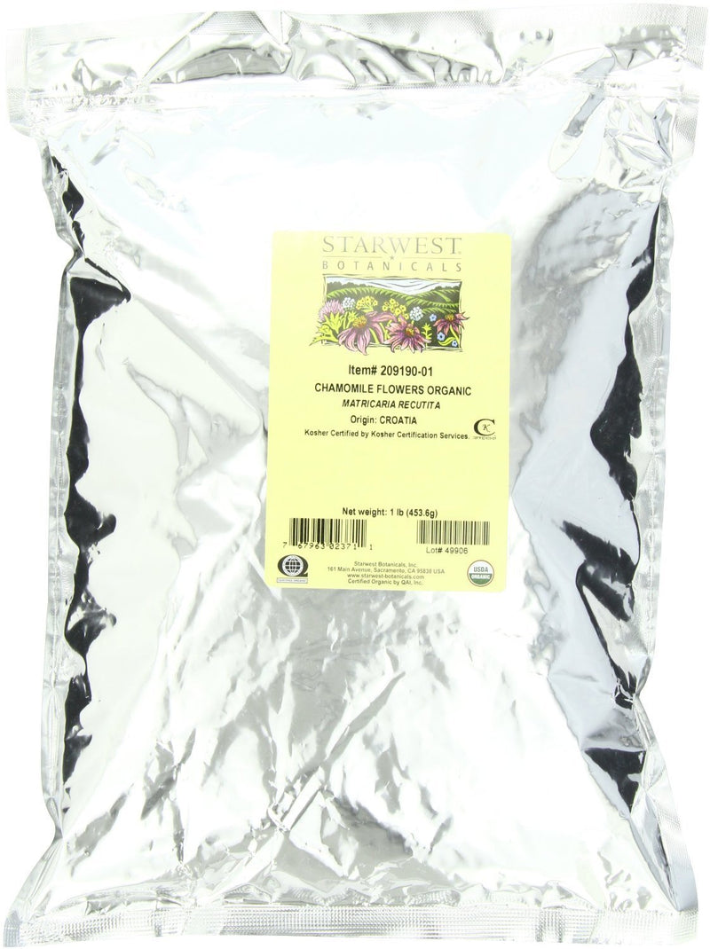 Starwest Botanicals Organic Chamomile Flowers (Croatia), 1-pound Bag - NewNest Australia