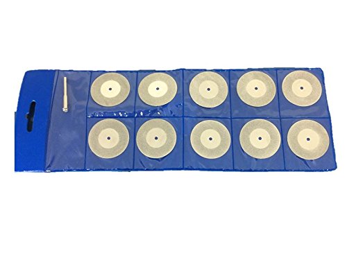 TEMO 10 pc Solid 1.5 Inch Diamond Coated Cutoff Wheel Disc 1/8 Inch Shank Compatible for Dremel and Other Rotary Tools 1.5" Solid - NewNest Australia