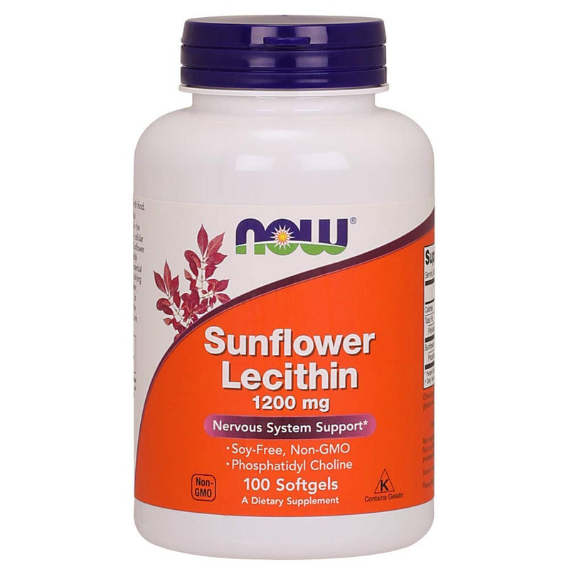 NOW Supplements, Sunflower Lecithin 1200 mg with Phosphatidyl Choline, 100 Softgels - NewNest Australia