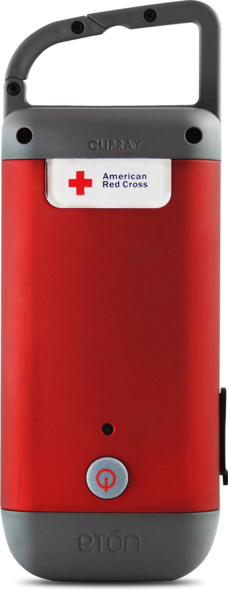 Eton - ARCCR100R_SNG American Red Cross Clipray Crank-Powered, Clip-On Flashlight & Smartphone Charger, Red Red Single - NewNest Australia