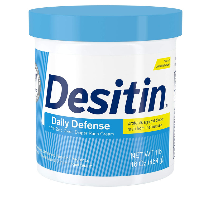 Desitin Daily Defense Baby Diaper Rash Cream with 13% Zinc Oxide, Barrier Cream to Treat, Relieve & Prevent Diaper Rash, Hypoallergenic, Dye-, Phthalate- & Paraben-Free, 16 oz 1 Pound (Pack of 1) - NewNest Australia