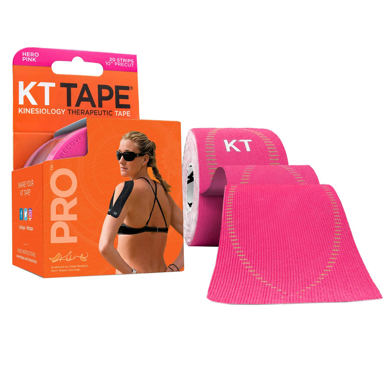 KT Tape Pro Kinesiology Therapeutic Sports Tape , Hero Pink (8.93169E+11), Hero Pink - Precut - NewNest Australia