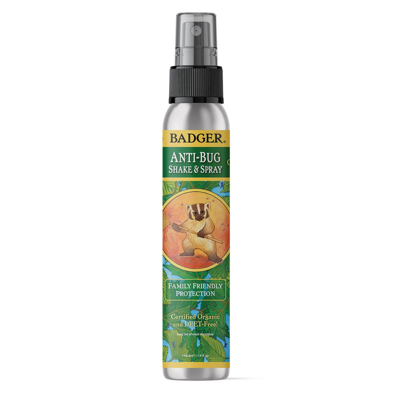 Badger - Anti-Bug Shake & Spray, DEET-Free Natural Bug Spray, Eco-Friendly, Certified Organic Mosquito Spray, Great for Kids, Insect Repellent, 4 Fl Oz - NewNest Australia