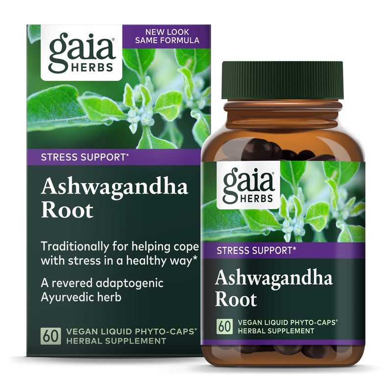 Gaia Herbs Ashwagandha Root, for Stress Relief, Immune Support, Balanced Energy Levels and Mood Support, Vegan Liquid Capsules, 60 Count Standard Packaging - NewNest Australia