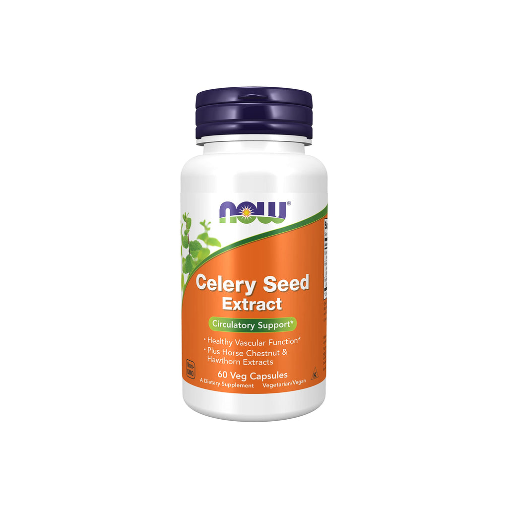 NOW Supplements, Celery Seed Extract, plus Horse Chestnut and Hawthorn Extracts, 60 Veg Capsules - NewNest Australia