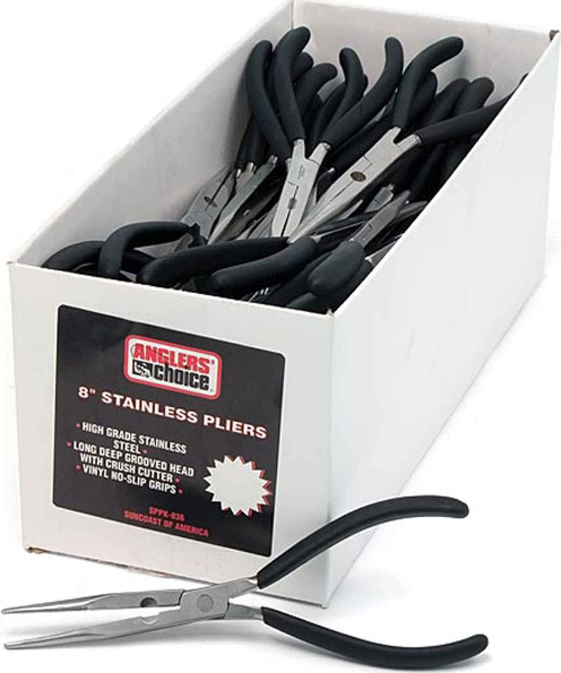 Anglers Choice SP-Pack-836 Longnose Plier POP Kit, 8-Inch, Stainless Steel/Vinyl Grips - NewNest Australia