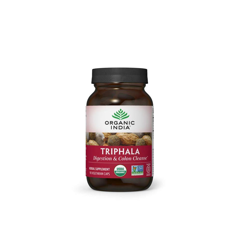 Organic India Triphala Herbal Supplement - Digestion & Colon Support, Immune System Support, Adaptogen, Nutrient Dense, Vegan, Gluten-Free, USDA Certified Organic, Non-GMO - 90 Capsules 90 Count (Pack of 1) - NewNest Australia