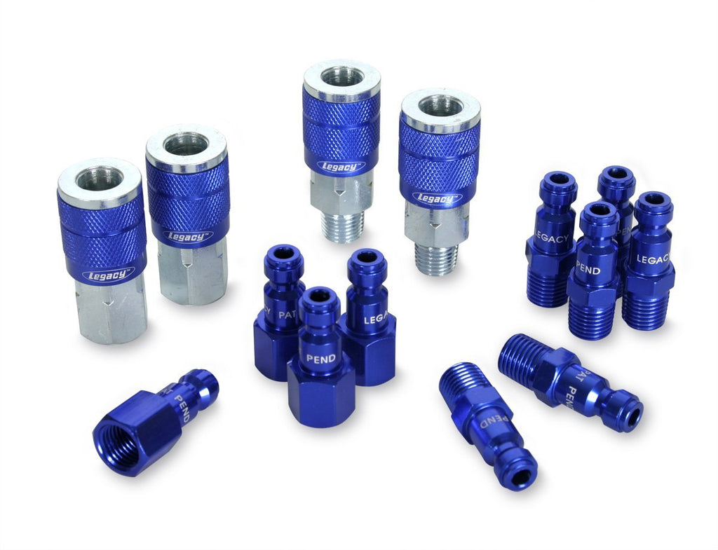 ColorConnex Coupler & Plug Kit (14 Piece), Automotive Type C, 1/4 in. NPT, Blue, A72458C 14 Piece - NewNest Australia