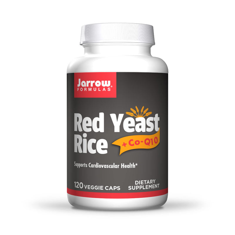 Jarrow Formulas Red Yeast Rice - 120 Veggie Caps - Includes 100 mg Co-Q10 Per Serving - Supports Heart & Cardiovascular Health - 60 Servings + COQ10 - NewNest Australia