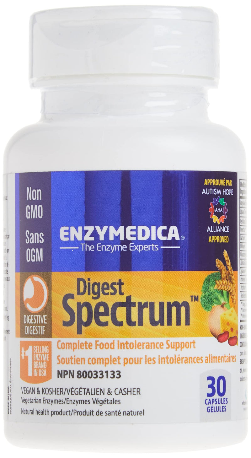Enzymedica, Digest Spectrum, Food Intolerance Support, 30 Capsules 30 Count (Pack of 1) Standard Packaging - NewNest Australia