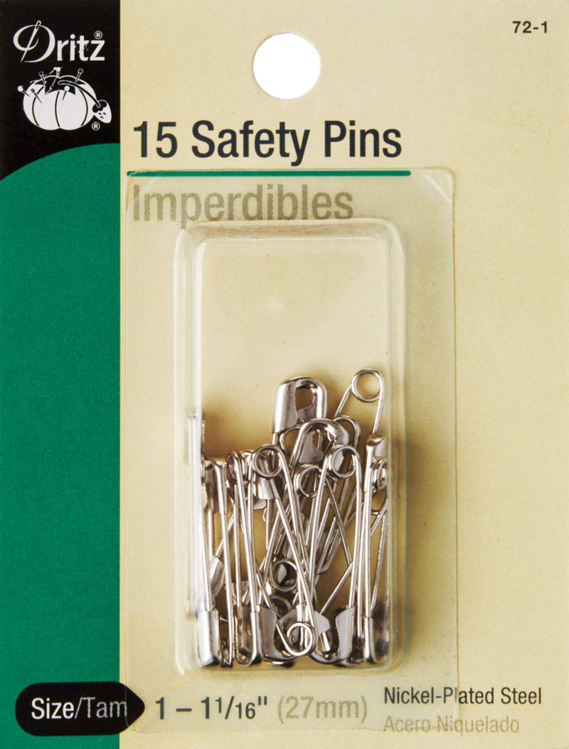 Dritz 72-1 Safety Pins, Size 1 (15-Count) 15-Count - NewNest Australia