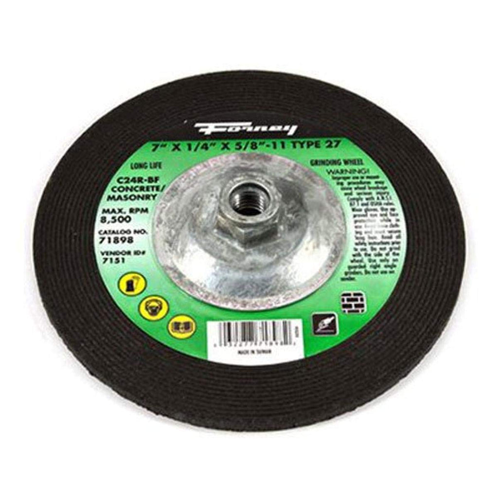 Forney 71898 Grinding Wheel with 5/8-Inch-11 Threaded Arbor, Masonry Type 27, C24R-BF, 7-Inch-by-1/4-Inch - NewNest Australia