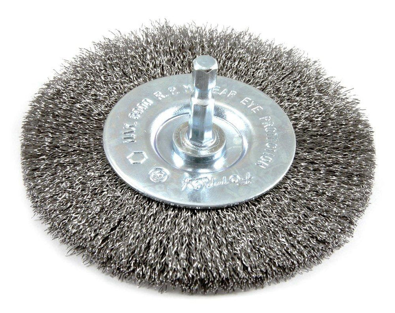 Forney 72740 Wire Wheel Brush, Fine Crimped with 1/4-Inch Hex Shank, 4-Inch-by-.008-Inch - NewNest Australia