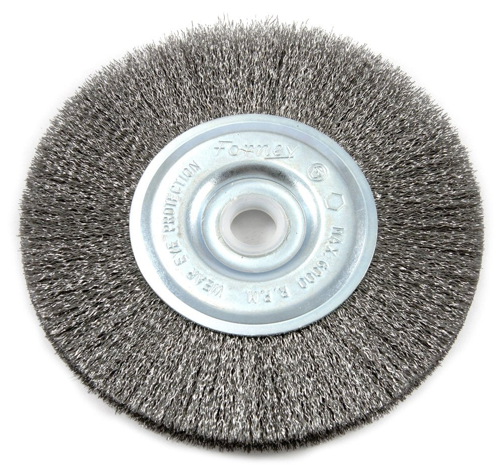Forney 72743 Wire Wheel Brush, Fine Crimped with 1/2-Inch and 5/8-Inch Arbor, 5-Inch-by-.008-Inch - NewNest Australia