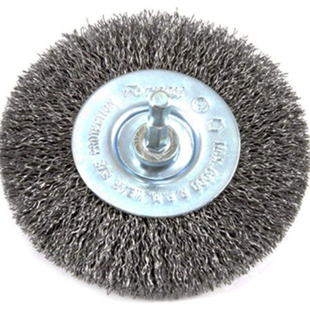 Forney 72739 Wire Wheel Brush, Coarse Crimped with 1/4-Inch Hex Shank, 4-Inch-by-.012-Inch - NewNest Australia