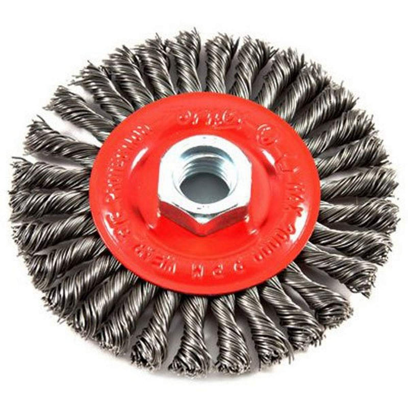 Forney 72760 Wire Wheel Brush, Stringer Bead Twist with 5/8-Inch-11 Threaded Arbor, 4-Inch-by-.020-Inch - NewNest Australia