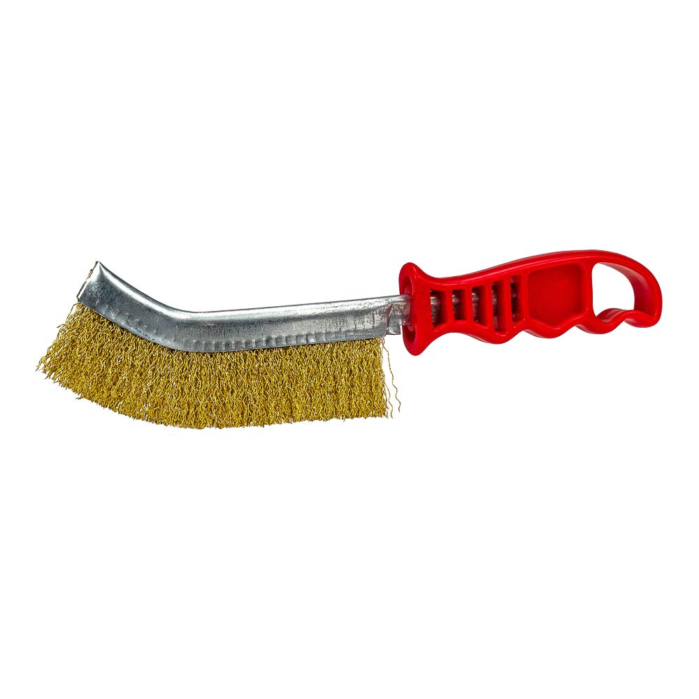 Forney 70516 Brass Wire Brush with Plastic Handle (Rust and Corrosion Resistant), 5-Inch - NewNest Australia