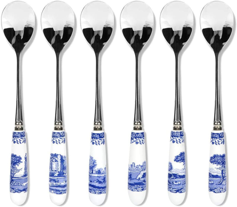 NewNest Australia - Spode Blue Italian Set of 6 Teaspoons Earthenware/Stainless Steel 