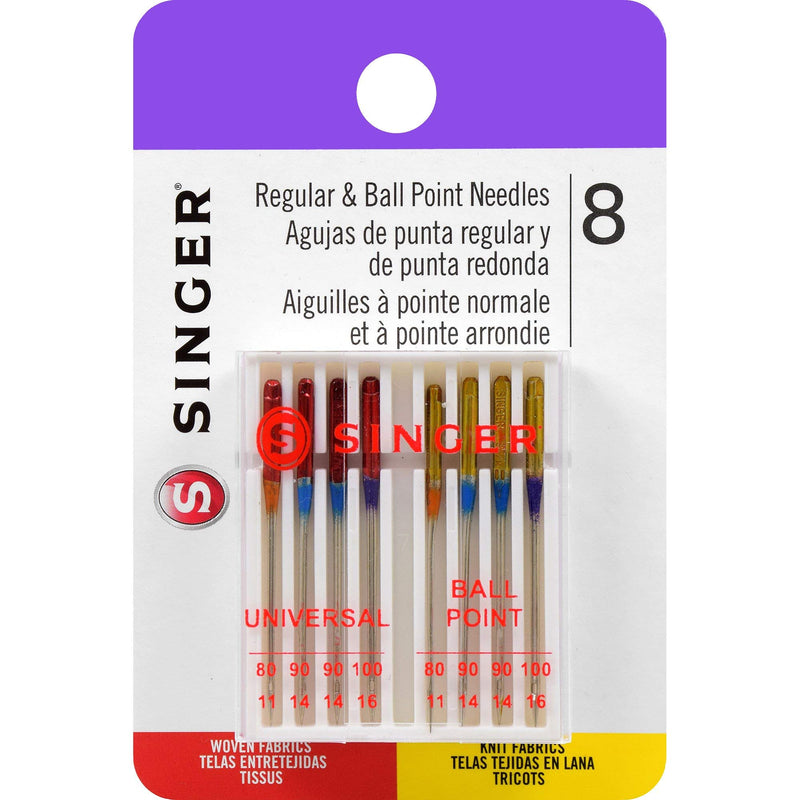 SINGER 04800 Universal Regular Point and Ball Point Sewing Machine Needle, Assorted Sizes, 8-Count 1 - NewNest Australia