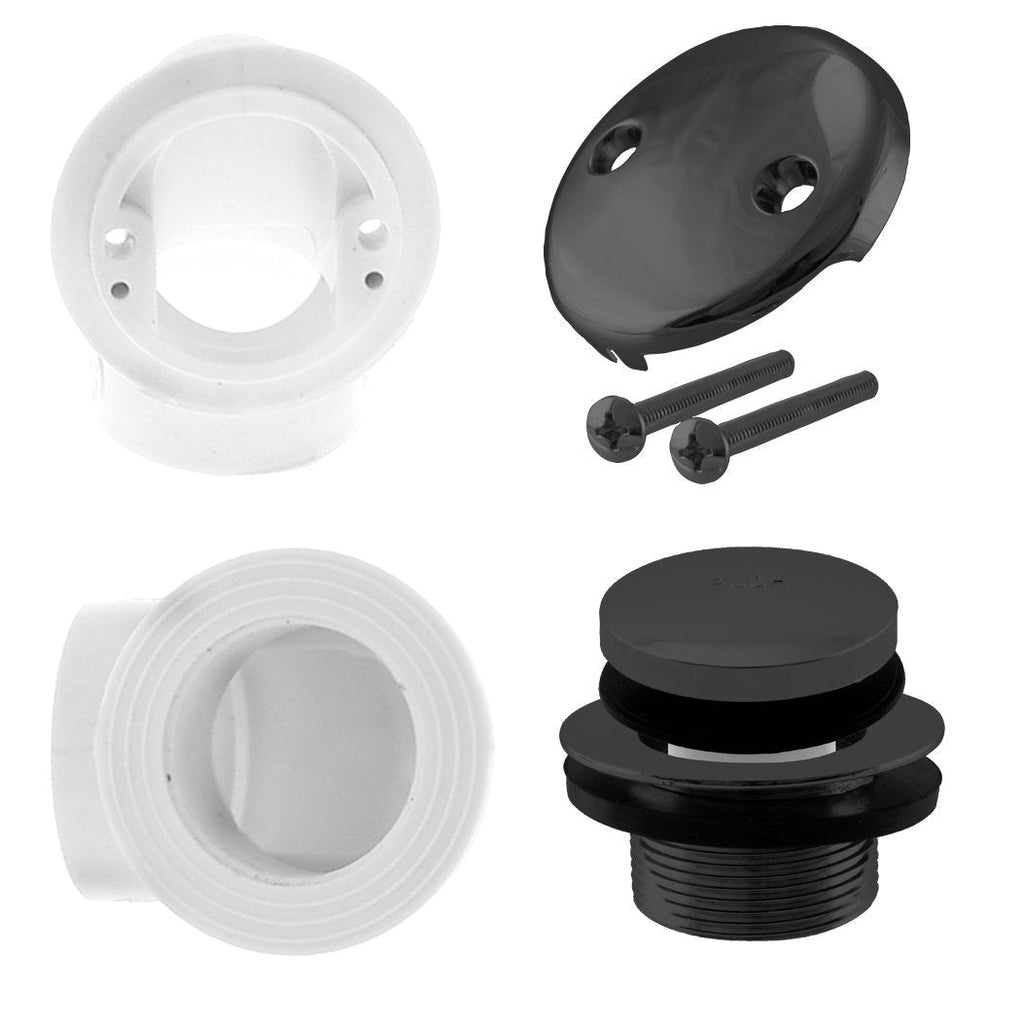 Westbrass Tip Toe Sch. 40 PVC Plumber's Pack with Two-Hole Elbow, Matte Black, D532-62 - NewNest Australia