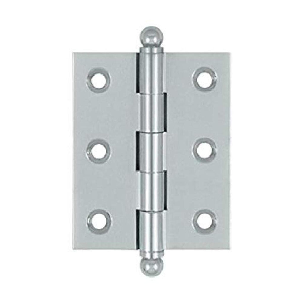 Deltana CH2520U26 Solid Brass 2-1/2-Inch x 2-Inch Cabinet Hinge with Ball Tips Polished Chrome - NewNest Australia