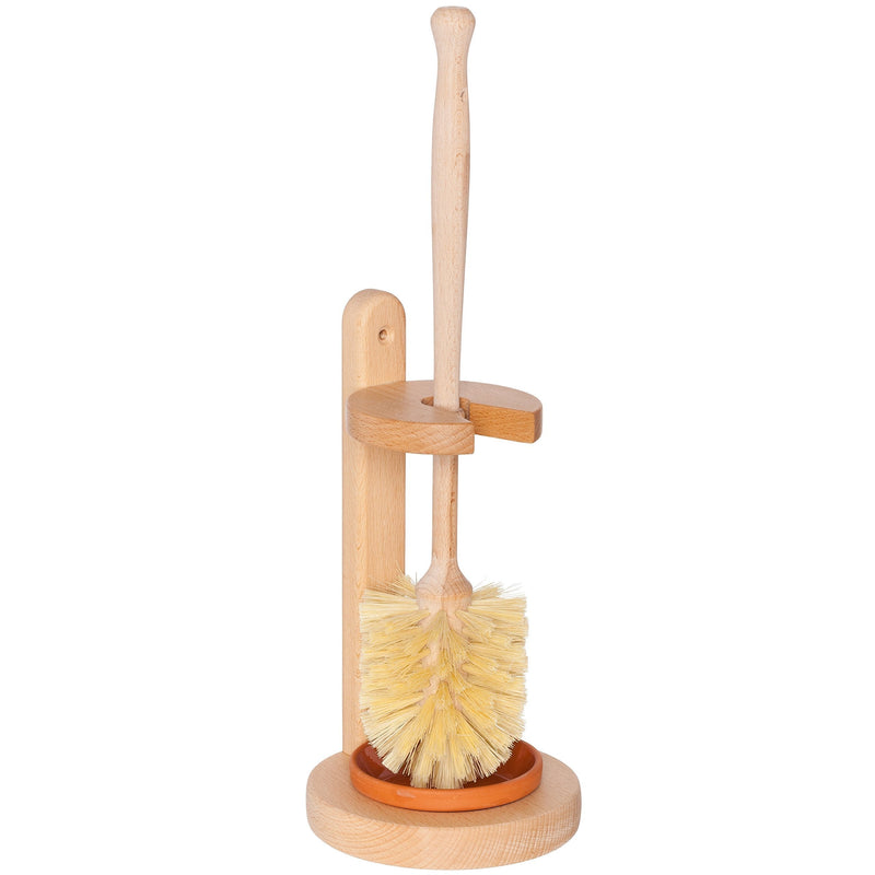 Redecker Oiled Beechwood Toilet Brush Stand with Tampico Fiber Toilet Brush, 9-7/8 inches, Durable Natural Bristles are Heat-Resistant and Retain Shape, Made in Germany - NewNest Australia