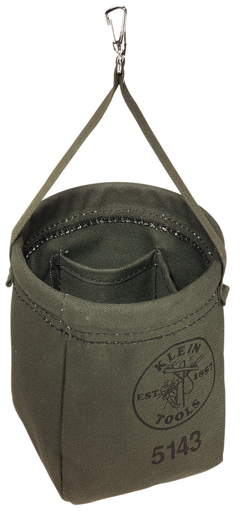 Klein Tools 5143 Canvas Tapered-Bottom Bag with Two Interior Pockets and a Snap Clip, Made of No. 10 Canvas - NewNest Australia