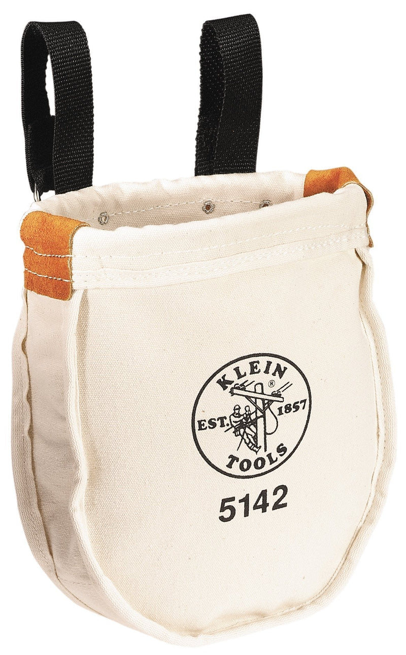 Klein Tools 5142 Heavy Tool Bag, No. 8 Canvas Utility Bag, Reinforced with Rope and Tanned Leather, Loop Belt Connection, 9 x 8 x 10-Inch - NewNest Australia