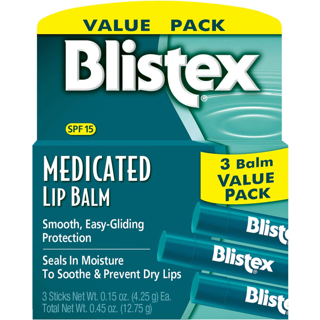 Blistex Medicated Lip Balm, 0.15 Ounce (Pack of 3) 0.15 Ounce (Pack of 3) - NewNest Australia